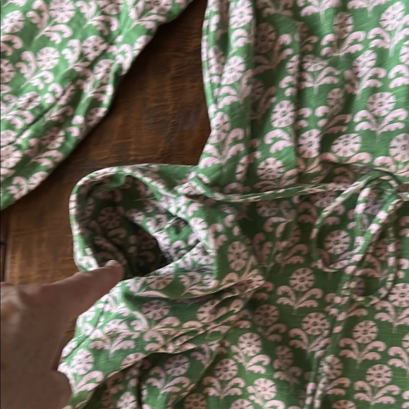 Boden Green V-Neck Mini Dress with 3/4 Sleeves - Picture 5 of 8